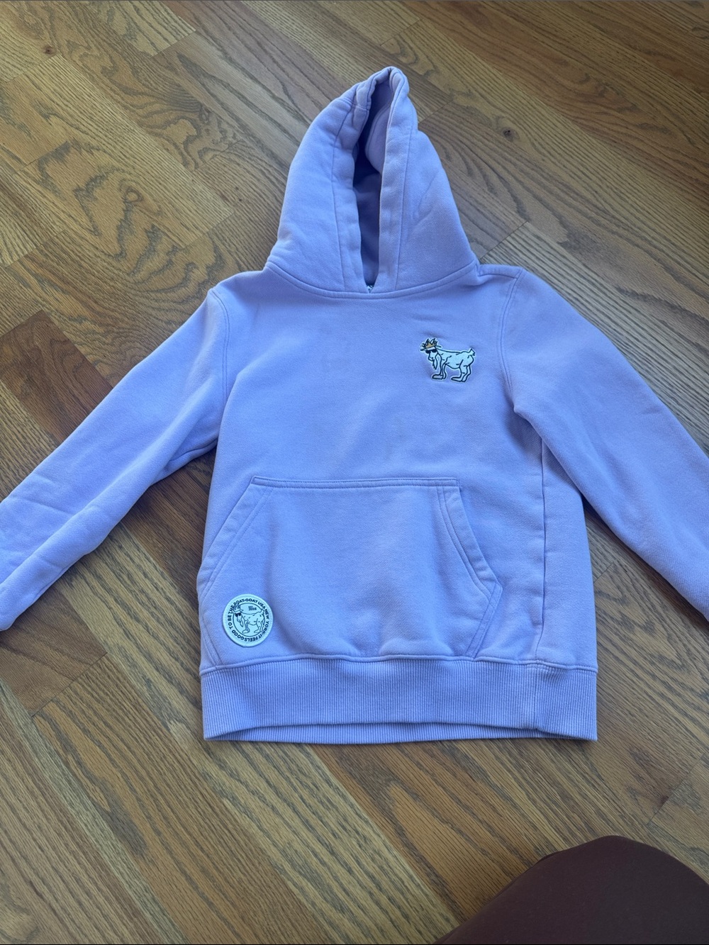 Kids Lavender Hoodie with Goat Patch